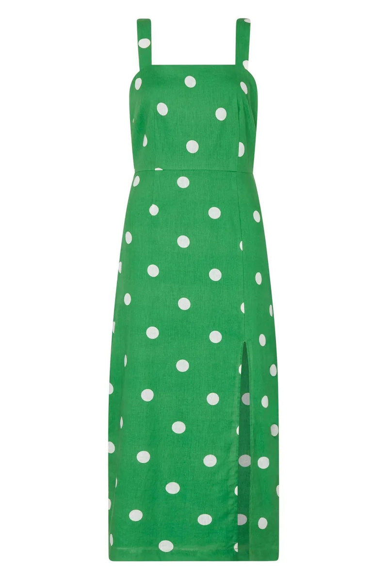 RENT Kitri Mara Green Polka Dot Midi Dress RRP 150 One Hit Wonders