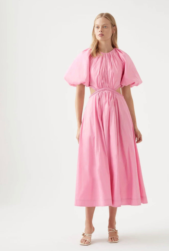 Aje Caupucine Puff Sleeve Midi Dress | Rent Aje | Dress Rentals UK | One Hit Wonders