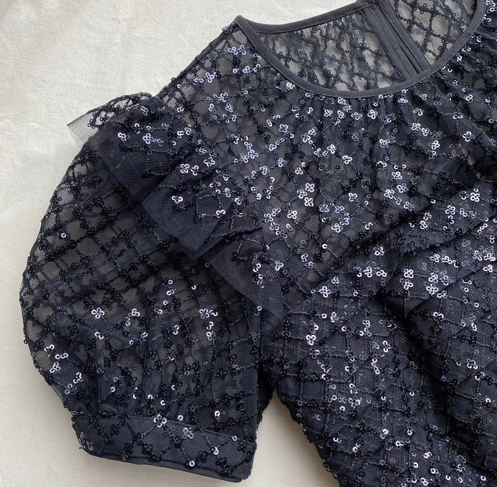 Rent Black Midi Sequin Maxi Dress perfect for Winter Wedding or Black Tie Event