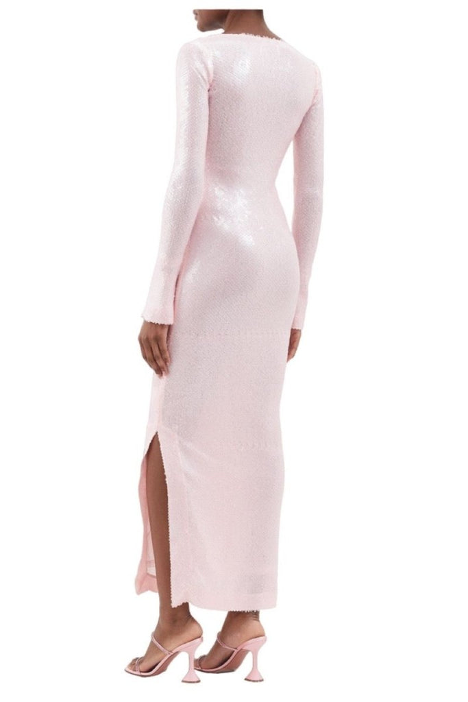 Rent RENT 16Arlington Solaria keyhole - neck sequinned - tulle maxi dress (RRP £1,165) – designer dress hire in UK sizes 8–16 from One Hit Wonders