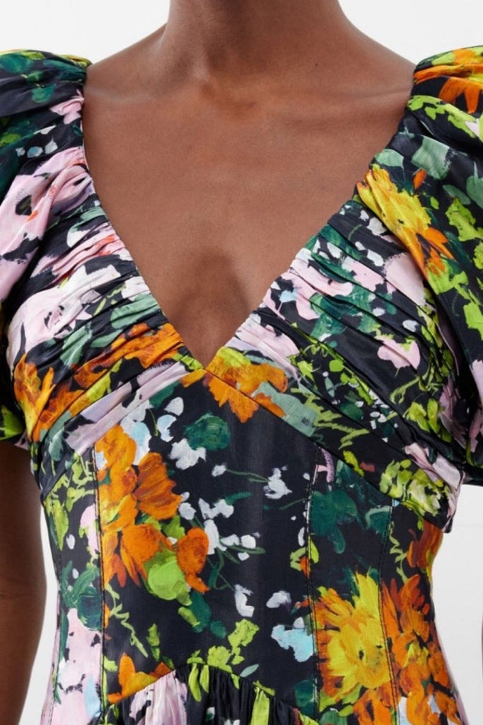Rent RENT Aje Gabrielle Midnight Floral - print linen - blend dress (RRP £460) – designer dress hire in UK sizes 8–16 from One Hit Wonders