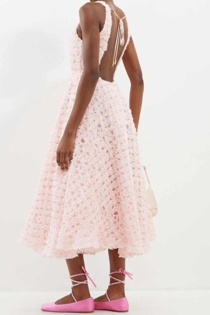 Rent RENT Aje Quintette Backless Midi Dress (RRP £700) – designer dress hire in UK sizes 8–16 from One Hit Wonders