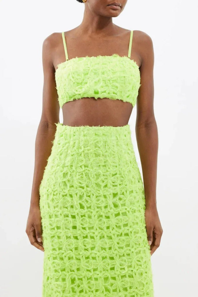 Rent RENT Aje Quintette Lattice Maxi Skirt and Bandeau Top (RRP £555) – designer dress hire in UK sizes 8–16 from One Hit Wonders