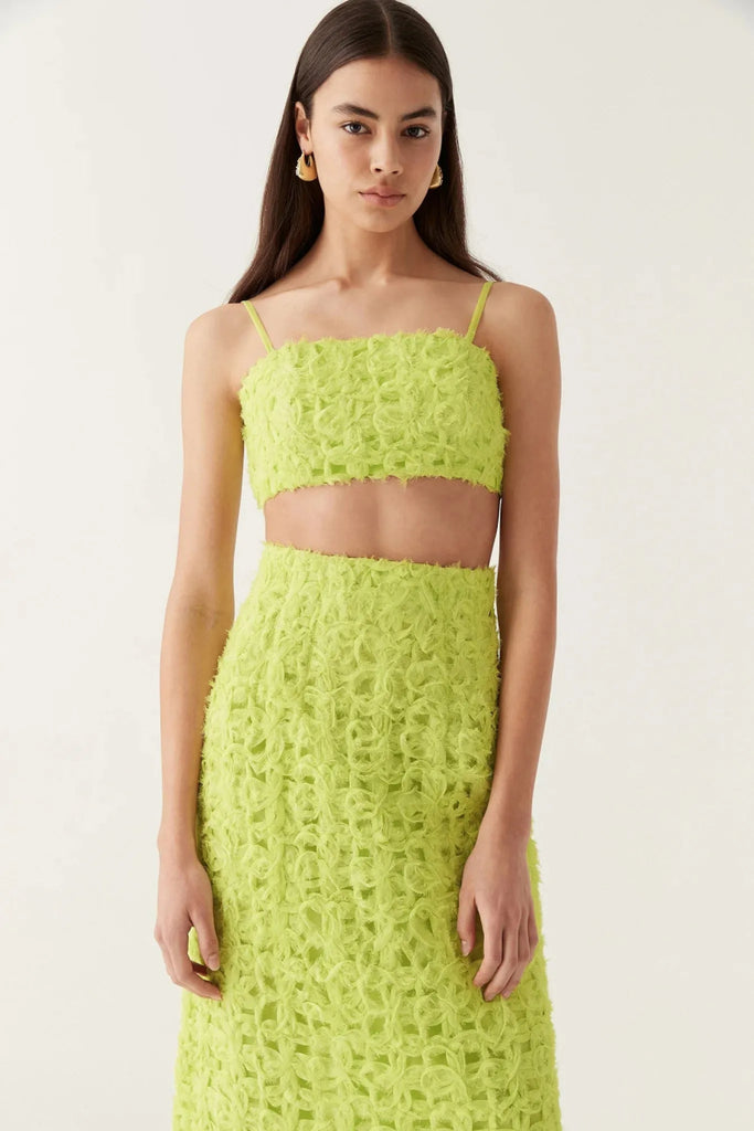 Rent RENT Aje Quintette Lattice Maxi Skirt and Bandeau Top (RRP £555) – designer dress hire in UK sizes 8–16 from One Hit Wonders