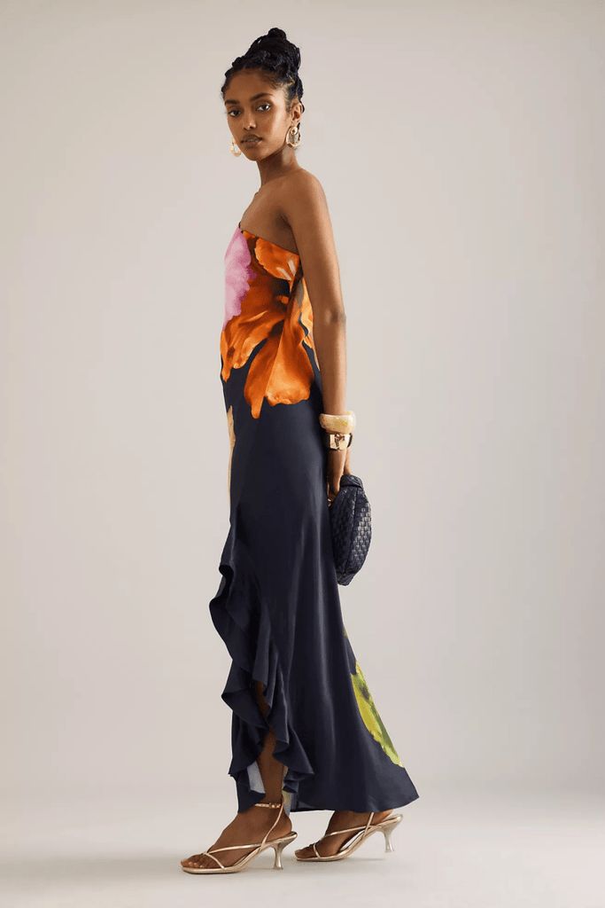 Rent RENT By Anthropologie Lucinda One - Shoulder Maxi Slip Dress (RRP £158) – designer dress hire in UK sizes 8–16 from One Hit Wonders