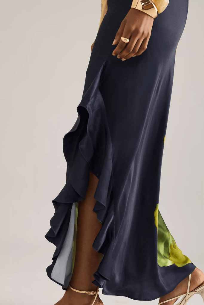 Rent RENT By Anthropologie Lucinda One - Shoulder Maxi Slip Dress (RRP £158) – designer dress hire in UK sizes 8–16 from One Hit Wonders