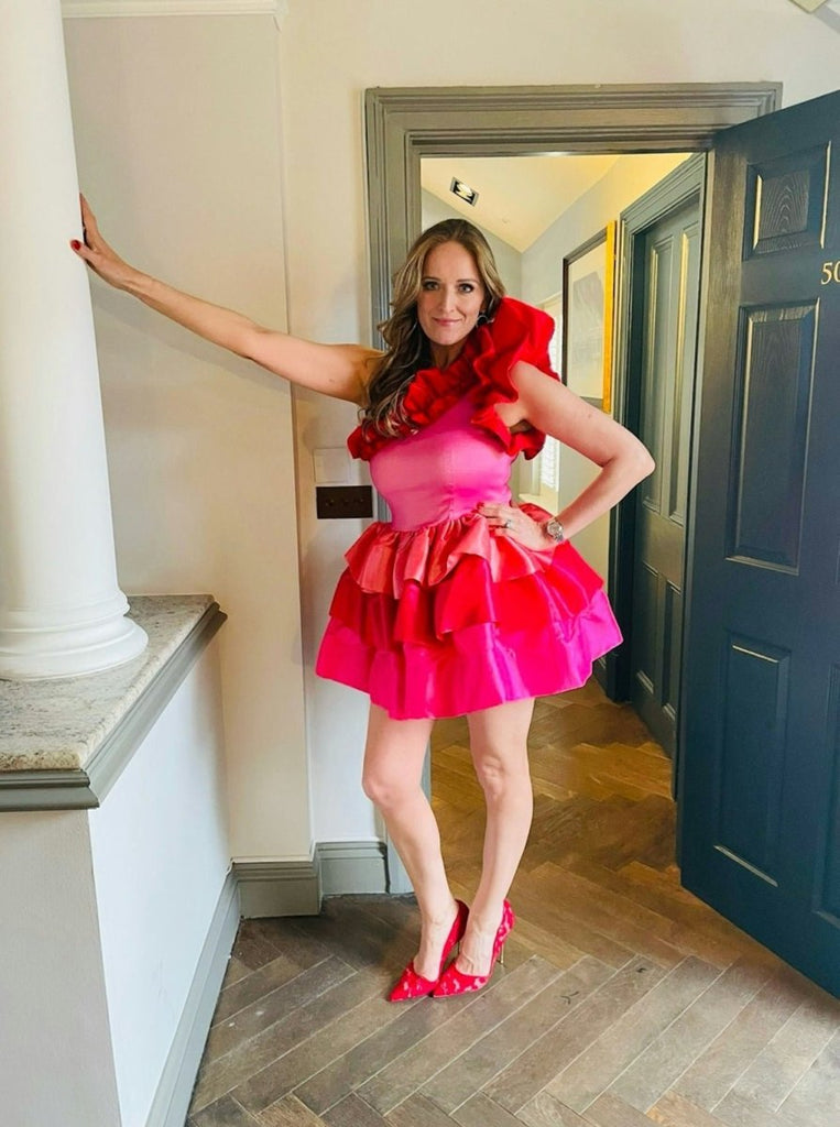 Rent RENT Celia B Baltic Pink Mini Dress (RRP £295) – designer dress hire in UK sizes 8–16 from One Hit Wonders