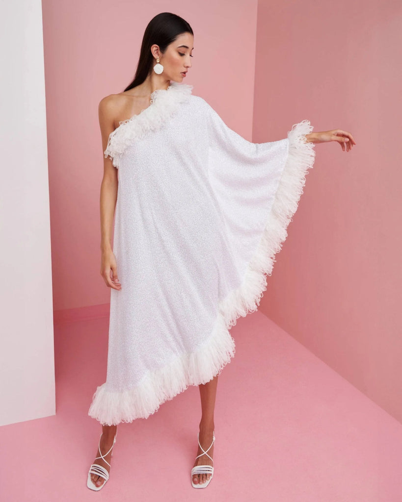 Rent RENT Celia B White Willow Midi Dress (RRP £270) – designer dress hire in UK sizes 8–16 from One Hit Wonders