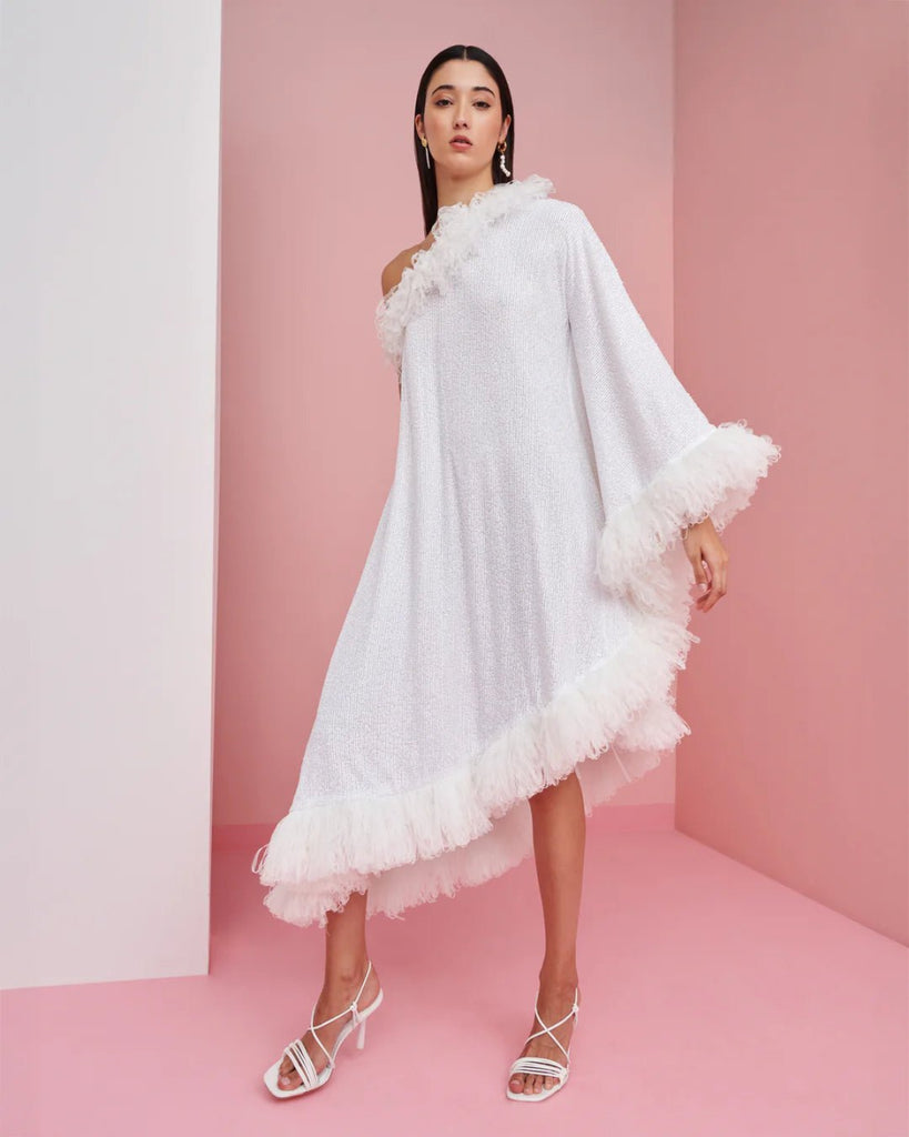 Rent RENT Celia B White Willow Midi Dress (RRP £270) – designer dress hire in UK sizes 8–16 from One Hit Wonders