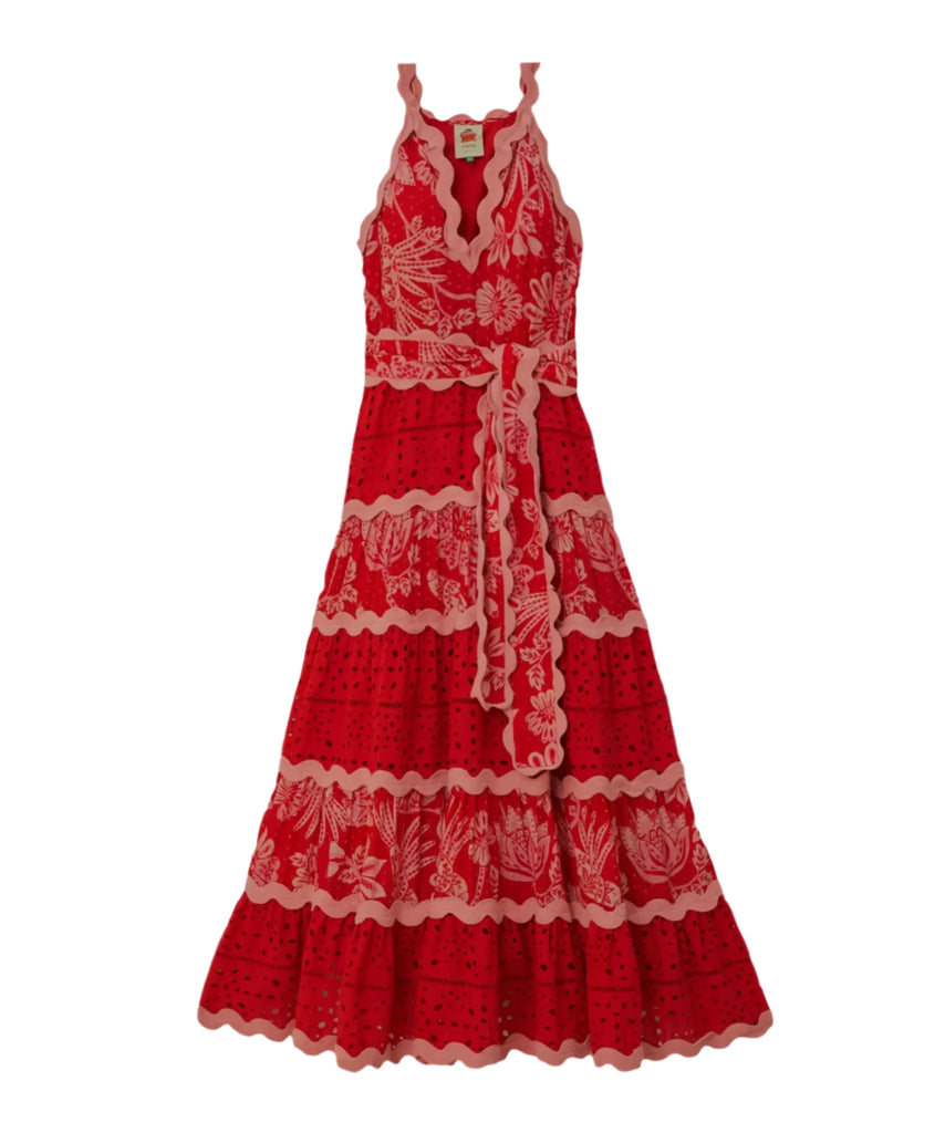 RENT Farm Rio Flowerful Birds Red Mix Maxi Dress (RRP £390) - Rent Now from One Hit Wonders