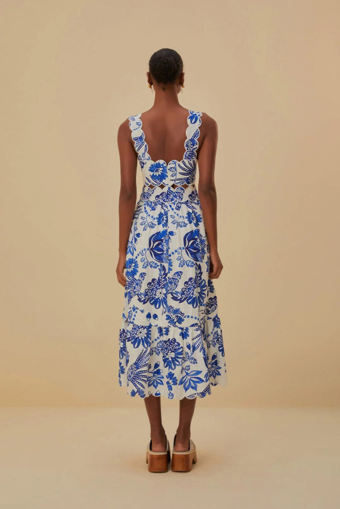 RENT Farm Rio Off - White Flowerful Birds Lenzing Midi Dress (RRP £320) - Rent Now from One Hit Wonders