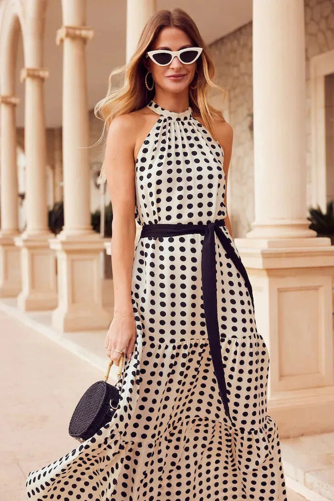 Rent RENT Friends Like These Halter Neck Tiered Maxi (RRP £52) – designer dress hire in UK sizes 8–16 from One Hit Wonders
