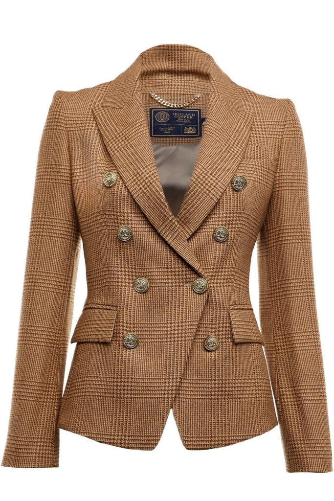 Rent RENT Holland Cooper Knightsbridge Blazer Tawny (RRP £399) – designer dress hire in UK sizes 8–16 from One Hit Wonders