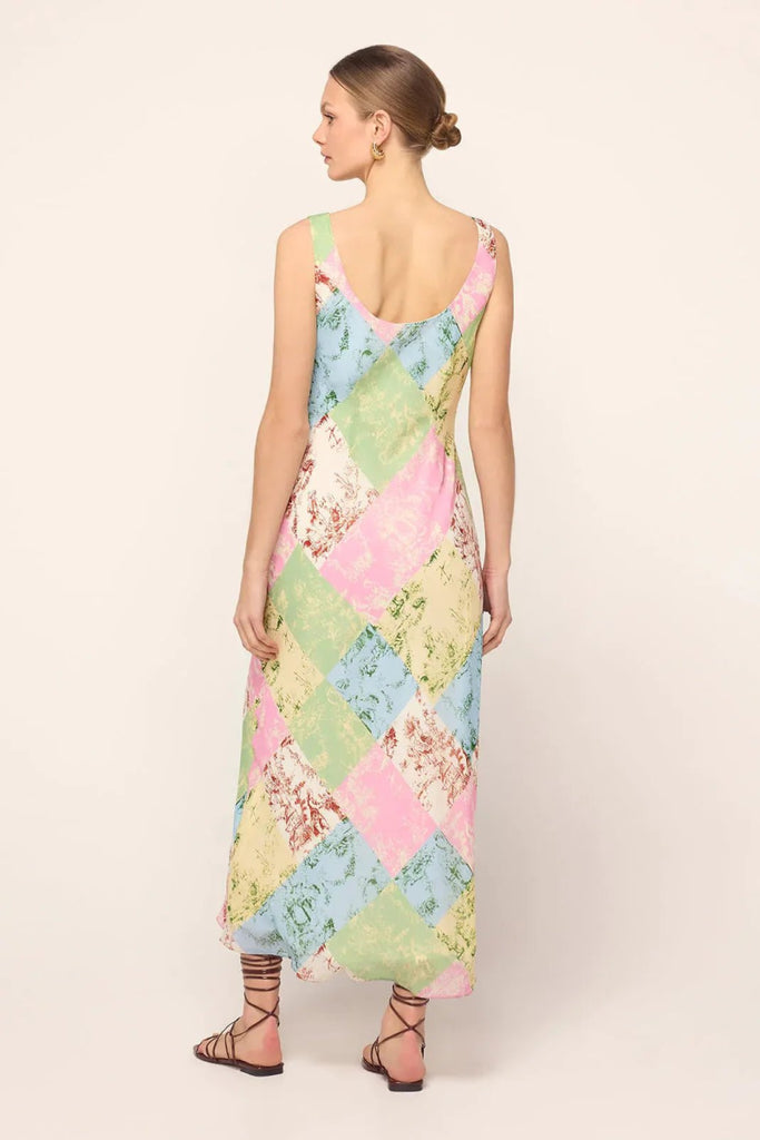 Rent RENT Kitri Araminta Patched Toile De Jouy Dress (RRP £195) – designer dress hire in UK sizes 8–16 from One Hit Wonders