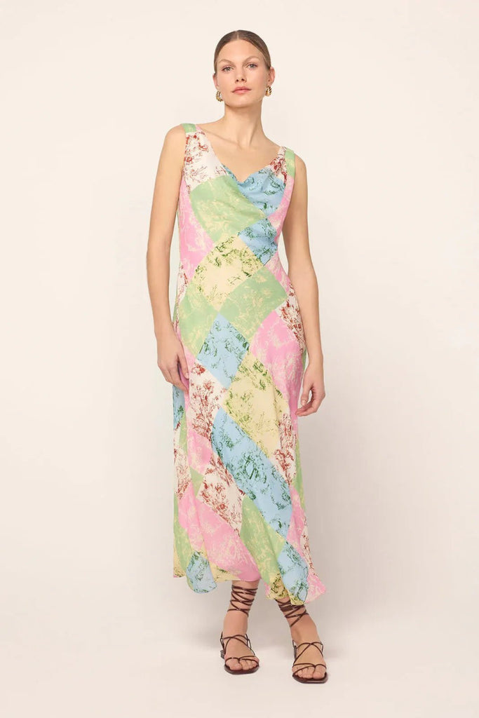 Rent RENT Kitri Araminta Patched Toile De Jouy Dress (RRP £195) – designer dress hire in UK sizes 8–16 from One Hit Wonders