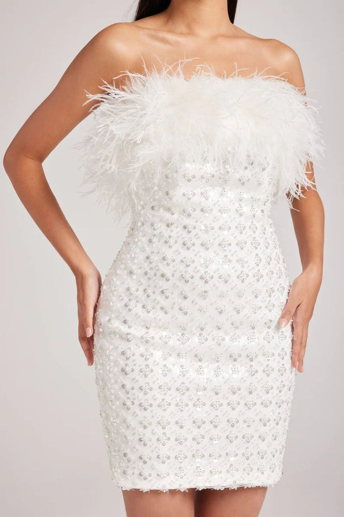 Rent RENT Nadine Merabi Harlow White Dress (RRP £315) – designer dress hire in UK sizes 8–16 from One Hit Wonders