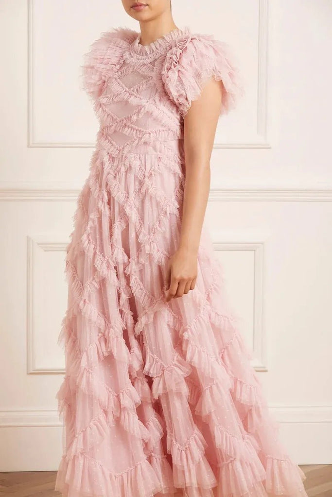 Rent RENT Needle & Thread Genevieve Rose Gown (RRP £480) – designer dress hire in UK sizes 8–16 from One Hit Wonders