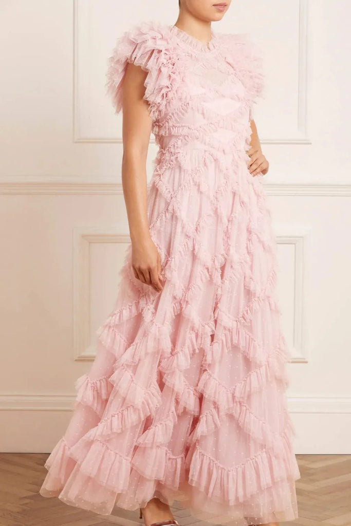 Rent RENT Needle & Thread Genevieve Rose Gown (RRP £480) – designer dress hire in UK sizes 8–16 from One Hit Wonders