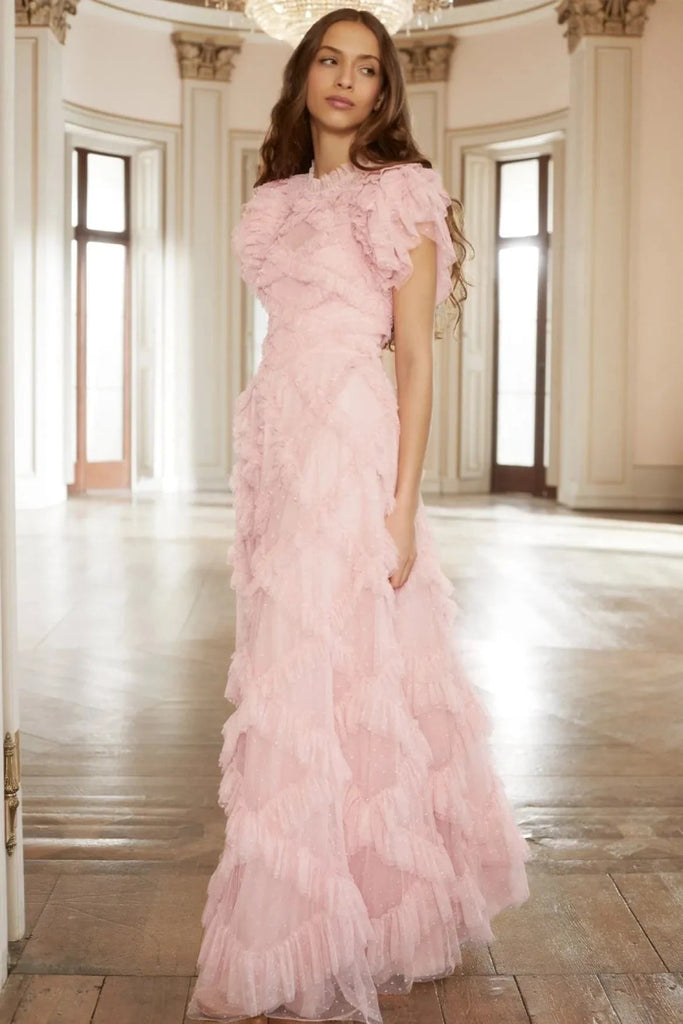 Rent RENT Needle & Thread Genevieve Rose Gown (RRP £480) – designer dress hire in UK sizes 8–16 from One Hit Wonders