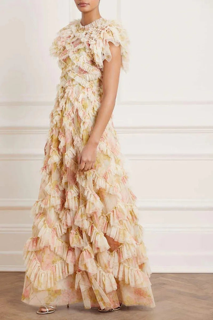 Rent RENT Needle & Thread Genevieve Rose Gown (RRP £480) – designer dress hire in UK sizes 8–16 from One Hit Wonders