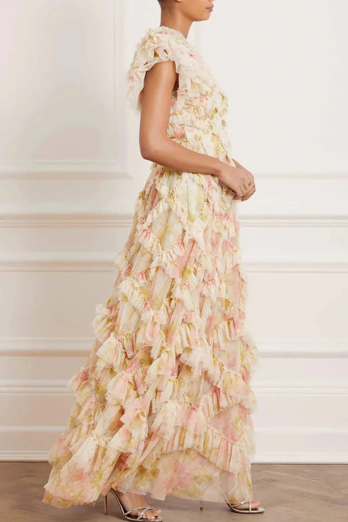 Rent RENT Needle & Thread Genevieve Rose Gown (RRP £480) – designer dress hire in UK sizes 8–16 from One Hit Wonders