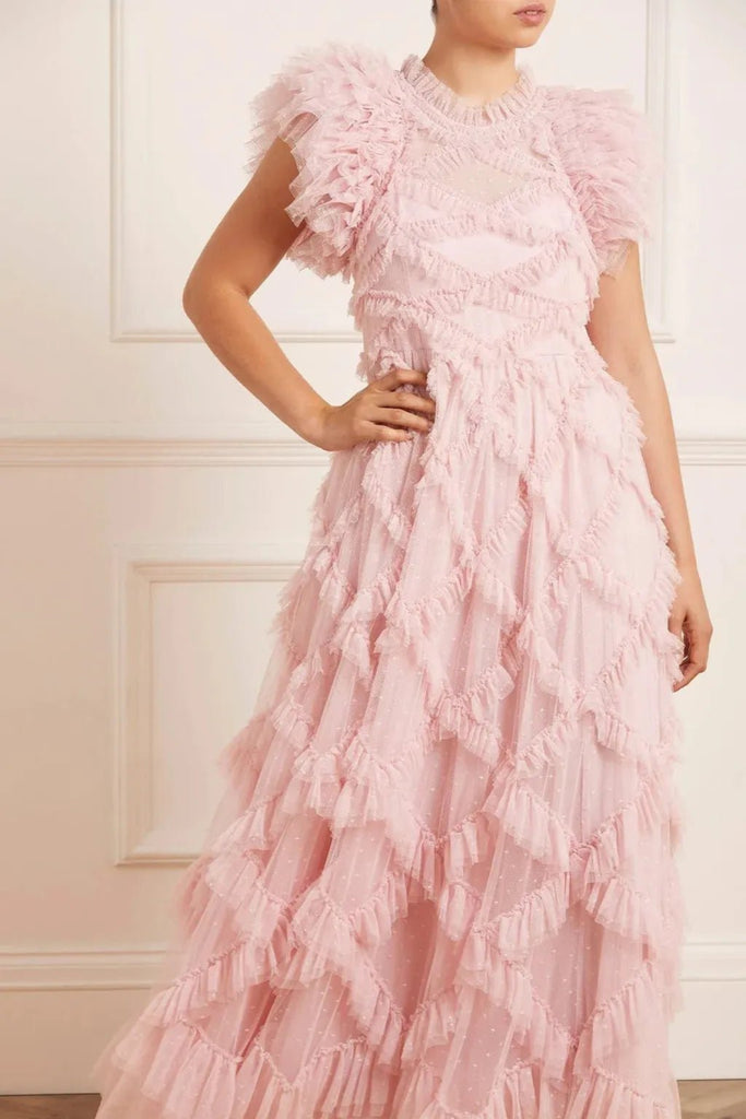 Rent RENT Needle & Thread Genevieve Rose Gown (RRP £480) – designer dress hire in UK sizes 8–16 from One Hit Wonders