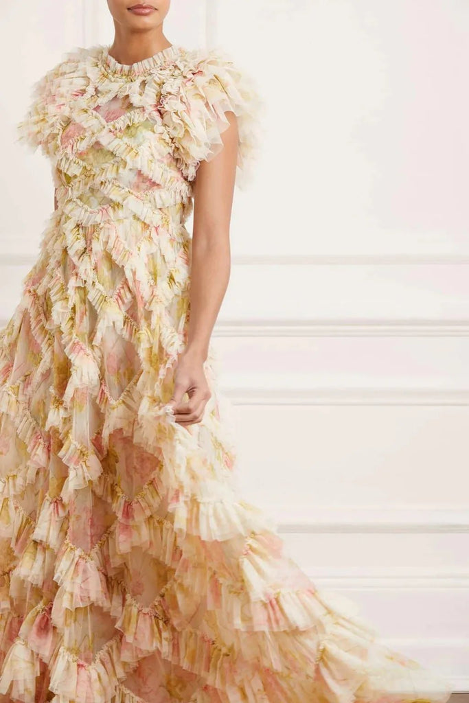 Rent RENT Needle & Thread Genevieve Rose Gown (RRP £480) – designer dress hire in UK sizes 8–16 from One Hit Wonders