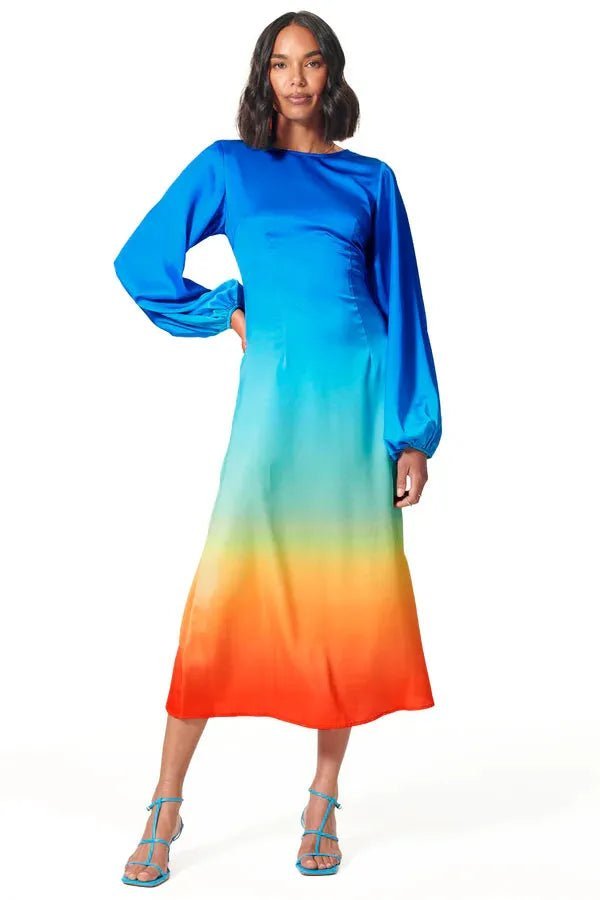 Rent RENT Never Fully Dressed Ombre Liberty Dress (RRP £99) – designer dress hire in UK sizes 8–16 from One Hit Wonders