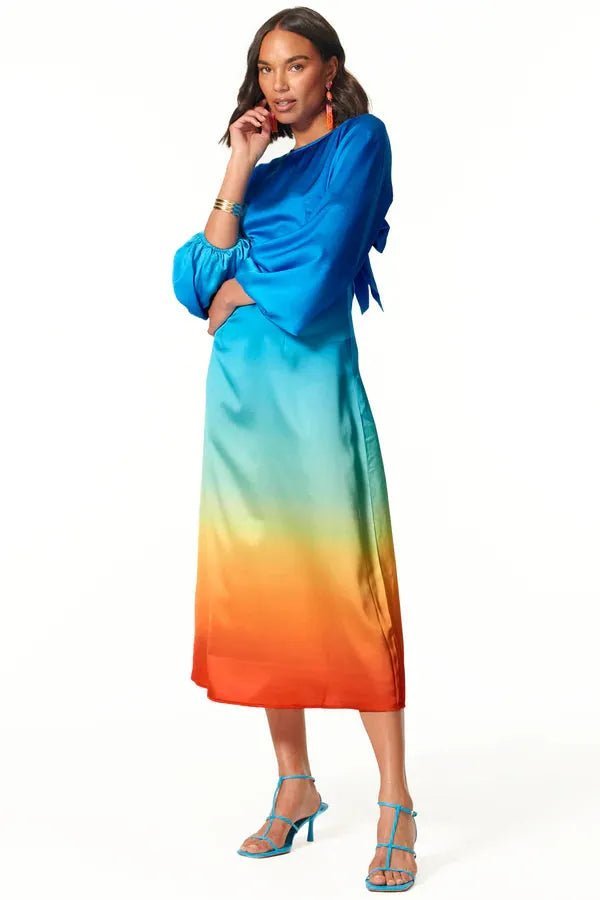 Rent RENT Never Fully Dressed Ombre Liberty Dress (RRP £99) – designer dress hire in UK sizes 8–16 from One Hit Wonders