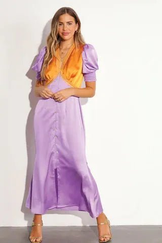 Rent RENT Never Fully Dressed Orange Pink Lindos Dress (RRP £89) – designer dress hire in UK sizes 8–16 from One Hit Wonders