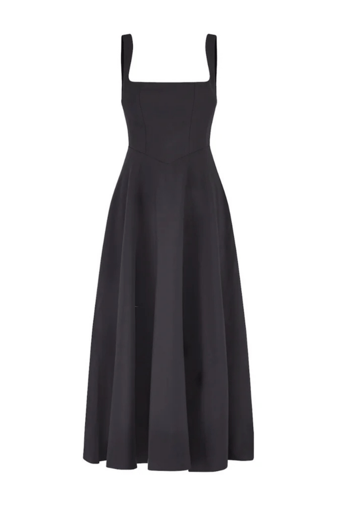 Rent RENT Odd Muse The Ultimate Muse High Waist Square Neck Black Midi Dress (RRP £145) – designer dress hire in UK sizes 8–16 from One Hit Wonders