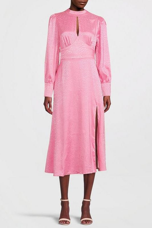 Rent RENT Olivia Rubin Izzie Pink High Neck Dress (RRP £350) – designer dress hire in UK sizes 8–16 from One Hit Wonders