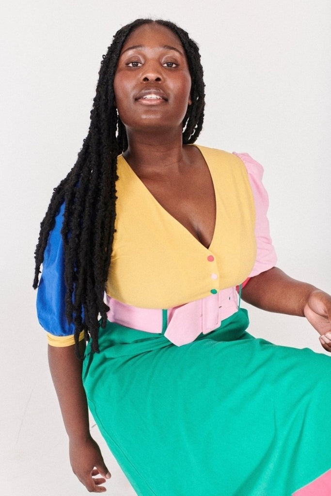 Rent RENT Olivia Rubin Juniper Colourblock (RRP £250) – designer dress hire in UK sizes 8–16 from One Hit Wonders