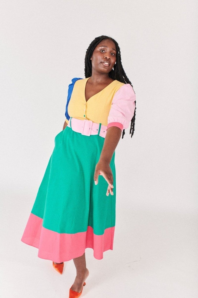 Rent RENT Olivia Rubin Juniper Colourblock (RRP £250) – designer dress hire in UK sizes 8–16 from One Hit Wonders
