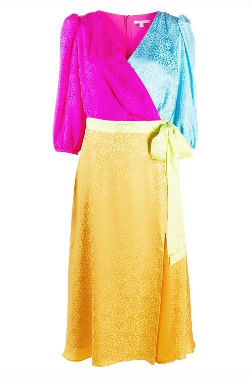 olivia rubin rainbow sequin dress Olivia Rubin Maddie Rainbow Stripe Sequin Midi Dress