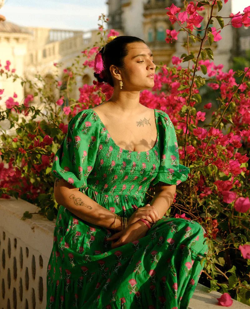 Rent RENT Pink City Prints Angelina Parakeet Blossom (RRP £185) – designer dress hire in UK sizes 8–16 from One Hit Wonders