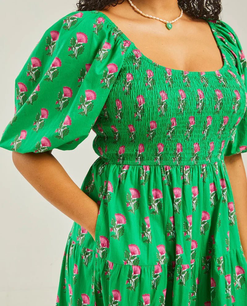 Rent RENT Pink City Prints Angelina Parakeet Blossom (RRP £185) – designer dress hire in UK sizes 8–16 from One Hit Wonders