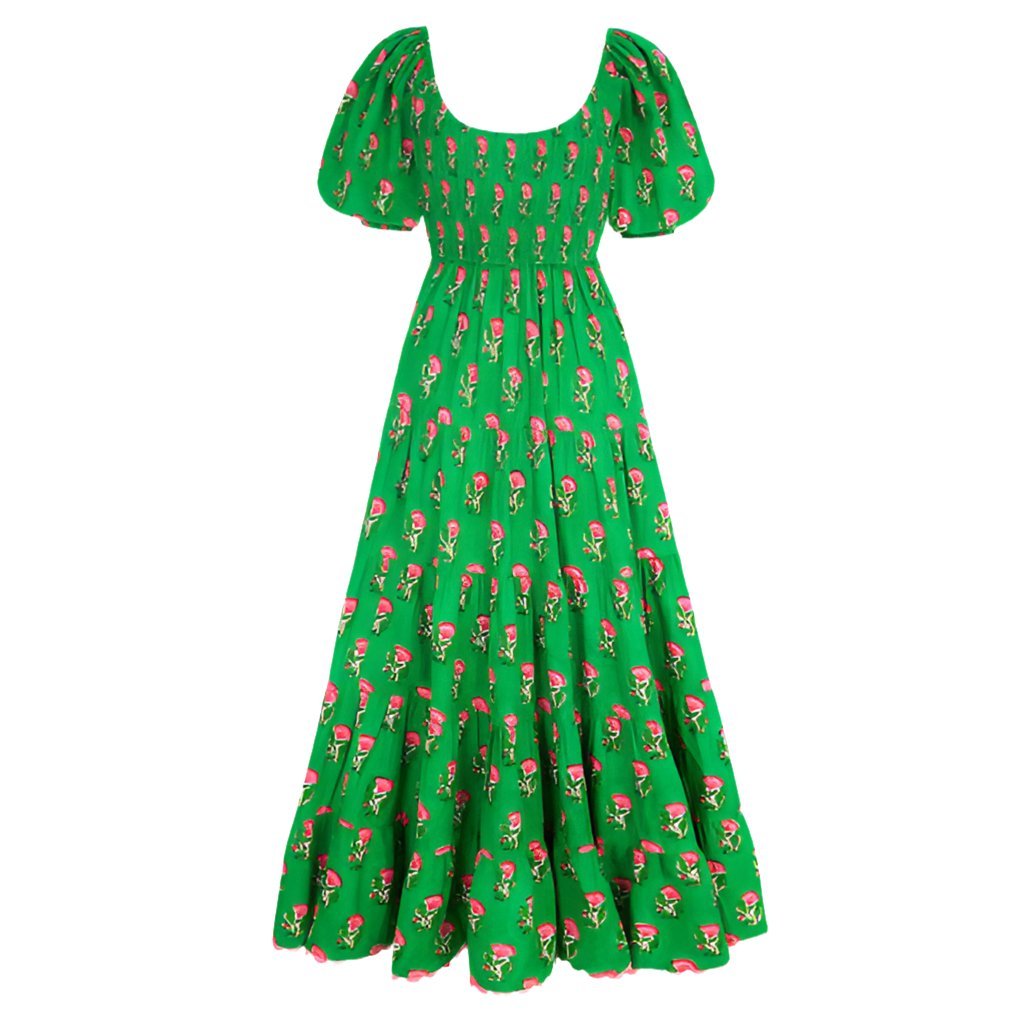 Rent RENT Pink City Prints Angelina Parakeet Blossom (RRP £185) – designer dress hire in UK sizes 8–16 from One Hit Wonders