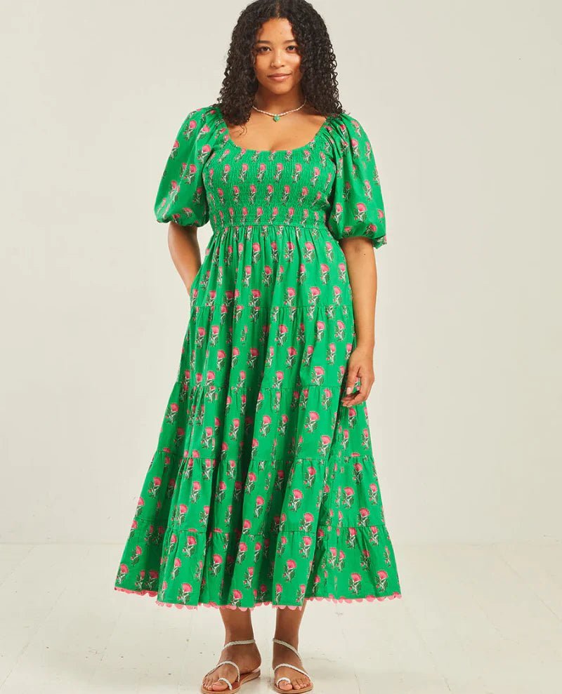 Rent RENT Pink City Prints Angelina Parakeet Blossom (RRP £185) – designer dress hire in UK sizes 8–16 from One Hit Wonders