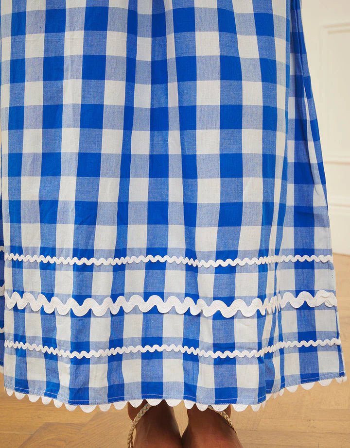 RENT Pink City Prints Cobalt Check Immy Dress (RRP £195) - Rent Now from One Hit Wonders