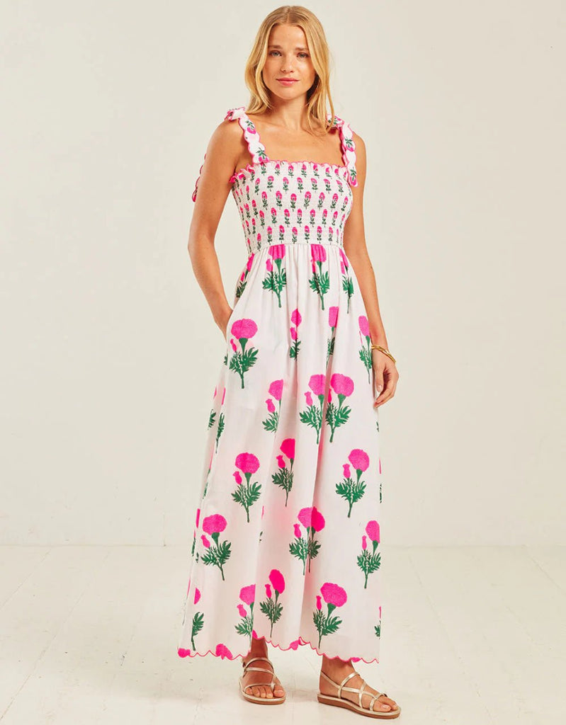 Rent RENT Pink City Prints Neon Marigold Ellie Dress (RRP £195) – designer dress hire in UK sizes 8–16 from One Hit Wonders