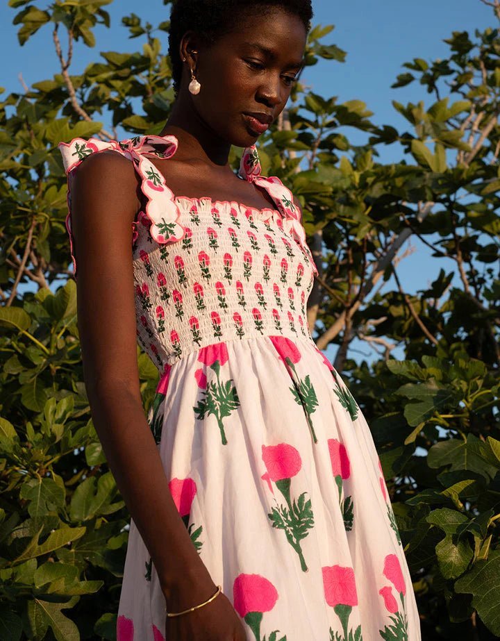 Rent RENT Pink City Prints Neon Marigold Ellie Dress (RRP £195) – designer dress hire in UK sizes 8–16 from One Hit Wonders