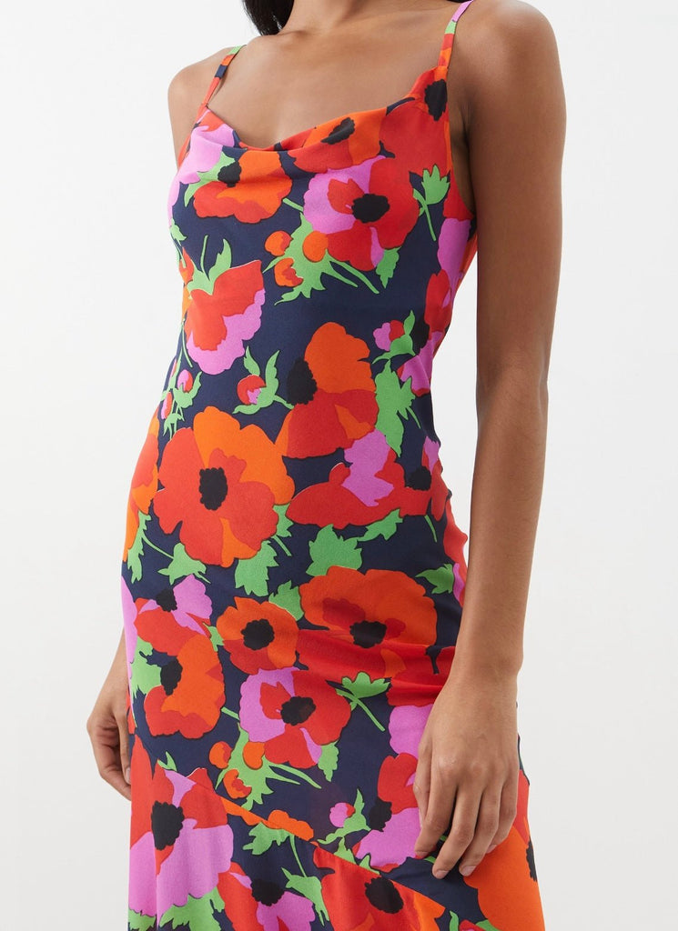 RENT Raey Strong flower - print side godet slip dress (RRP £325) - Rent Now from One Hit Wonders