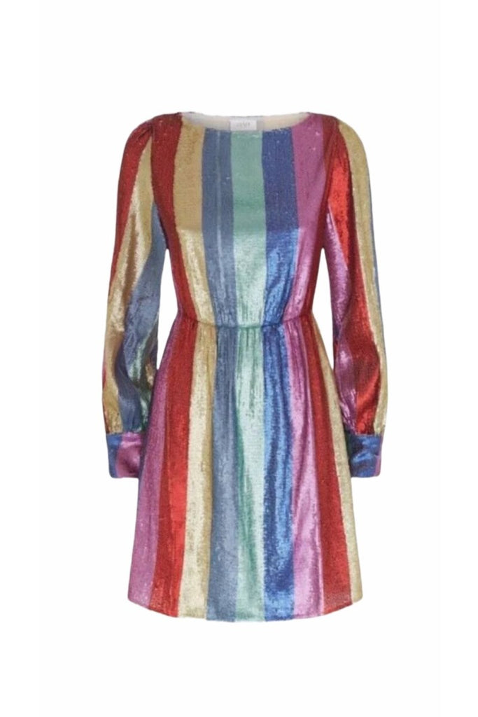 Rent RENT Rixo Ava Multi Sequin (RRP £295) – designer dress hire in UK sizes 8–16 from One Hit Wonders