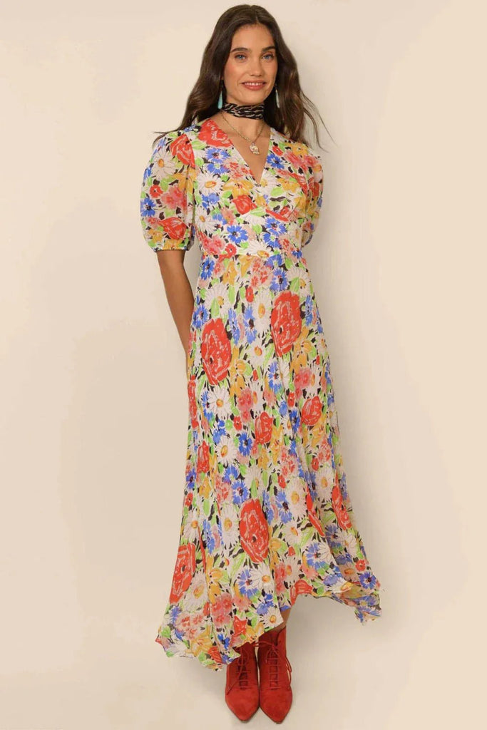 Rent RENT Rixo Corinne - Spring Floral (RRP £275) – designer dress hire in UK sizes 8–16 from One Hit Wonders