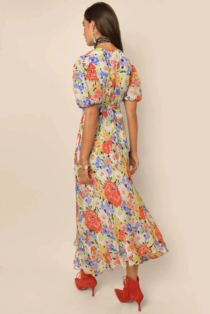 Rent RENT Rixo Corinne - Spring Floral (RRP £275) – designer dress hire in UK sizes 8–16 from One Hit Wonders