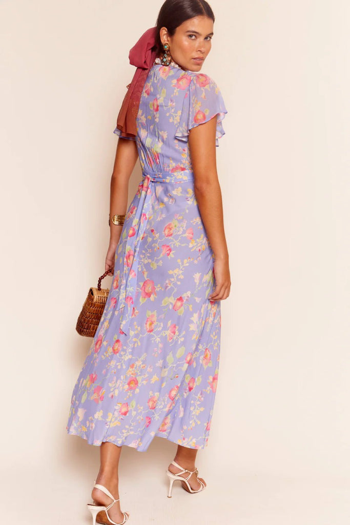 Rent RENT Rixo Florida Midi Dress - Waterblossom Provence (RRP £275) – designer dress hire in UK sizes 8–16 from One Hit Wonders