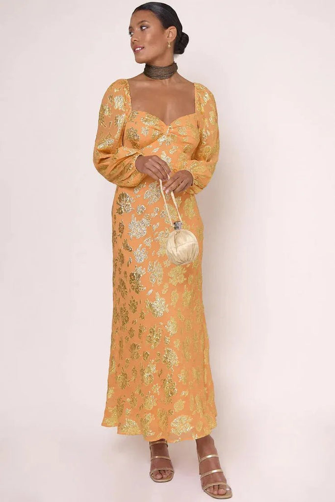 Rent RENT Rixo Gio Lily Metallic (RRP £355) – designer dress hire in UK sizes 8–16 from One Hit Wonders