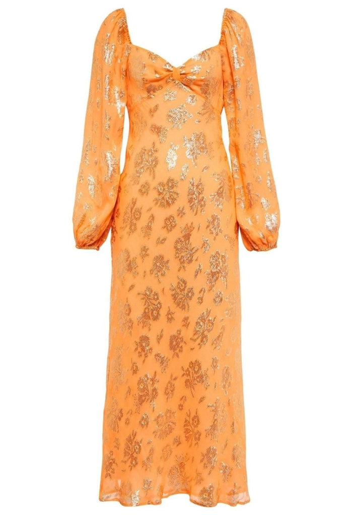 Rent RENT Rixo Gio Lily Metallic (RRP £355) – designer dress hire in UK sizes 8–16 from One Hit Wonders