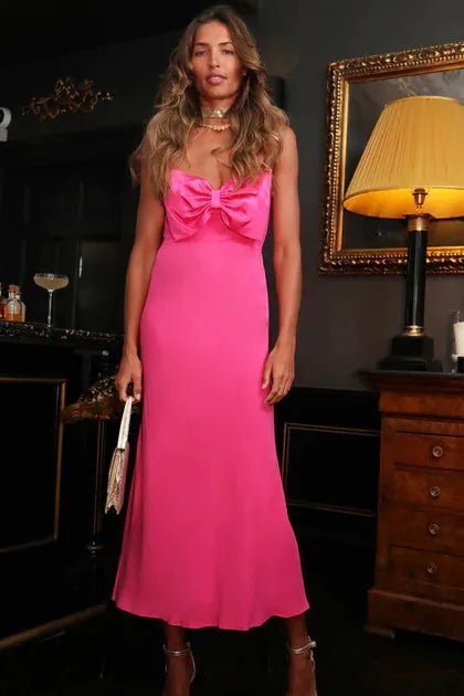 Rent RENT Rixo Leanna Hot Pink (RRP £255) – designer dress hire in UK sizes 8–16 from One Hit Wonders